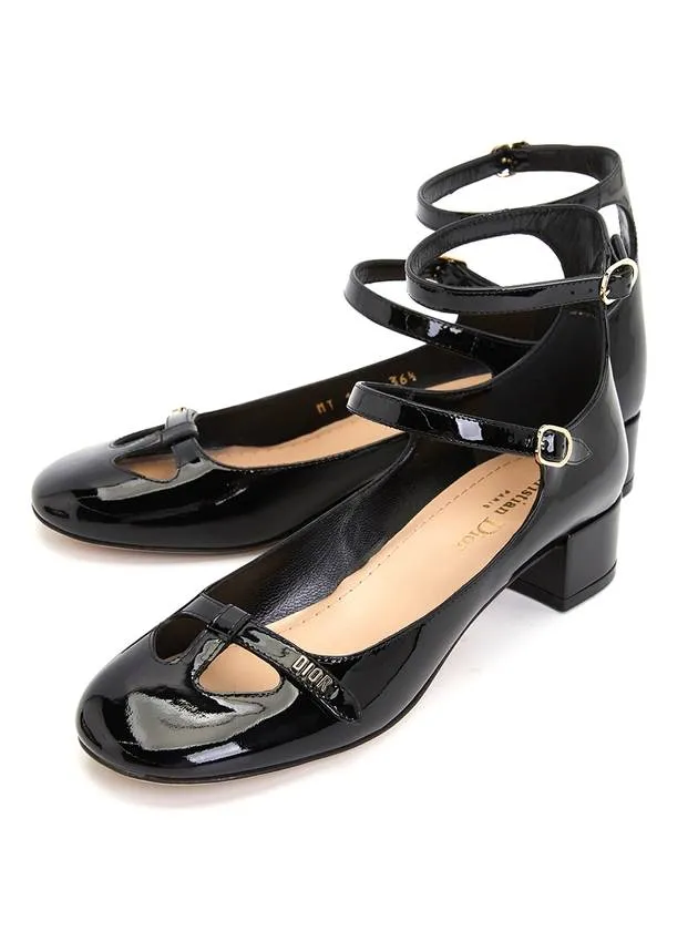 Aime Patent Calfskin Pumps Black