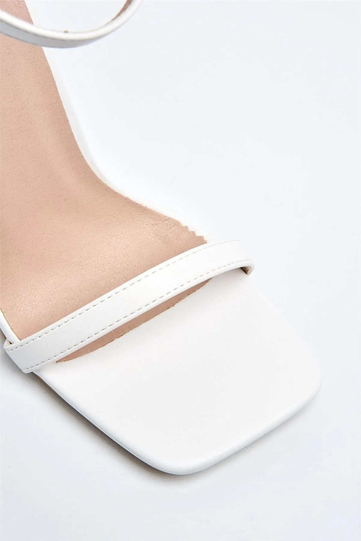 Aveena Ankle Strap Heels in White