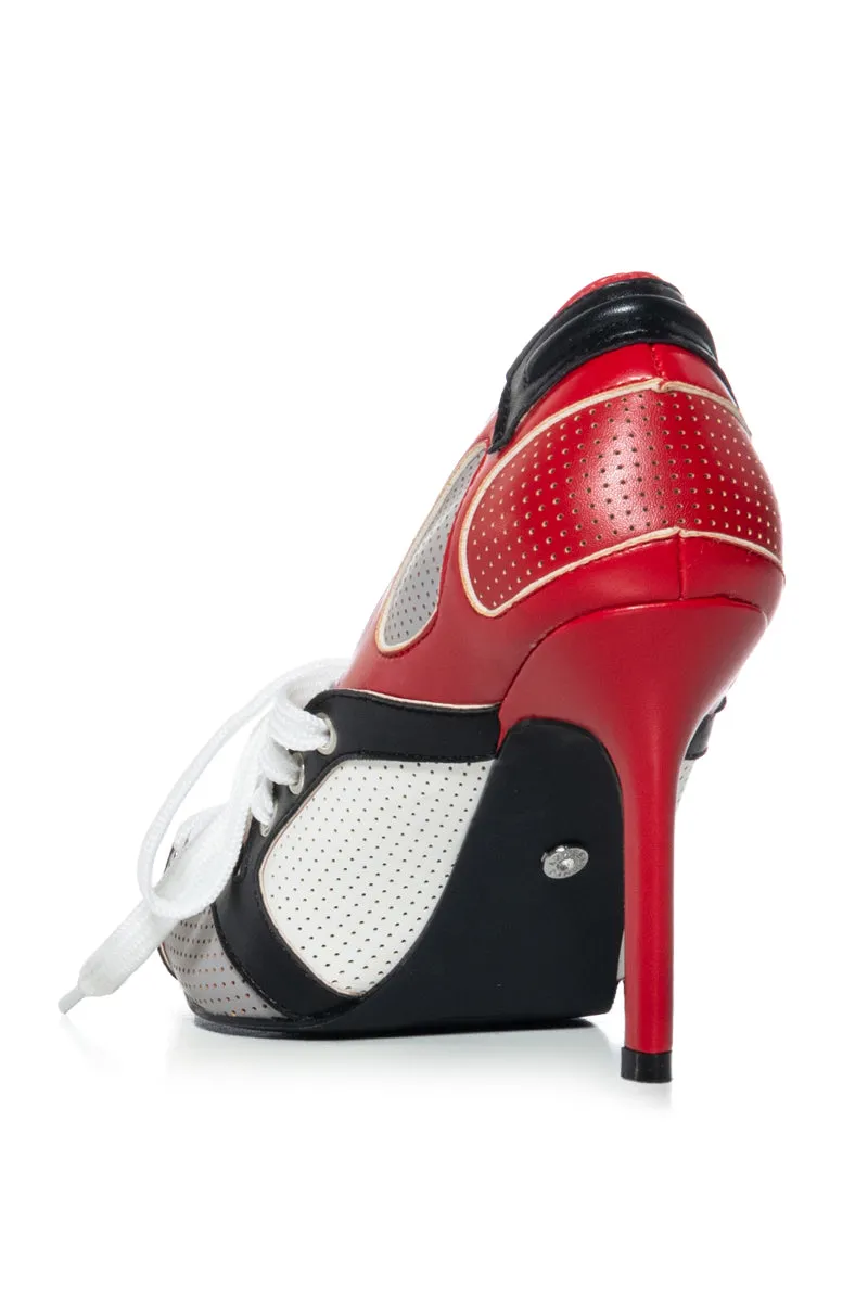 AZALEA WANG FIRST STRING SPORTY PUMP IN RED