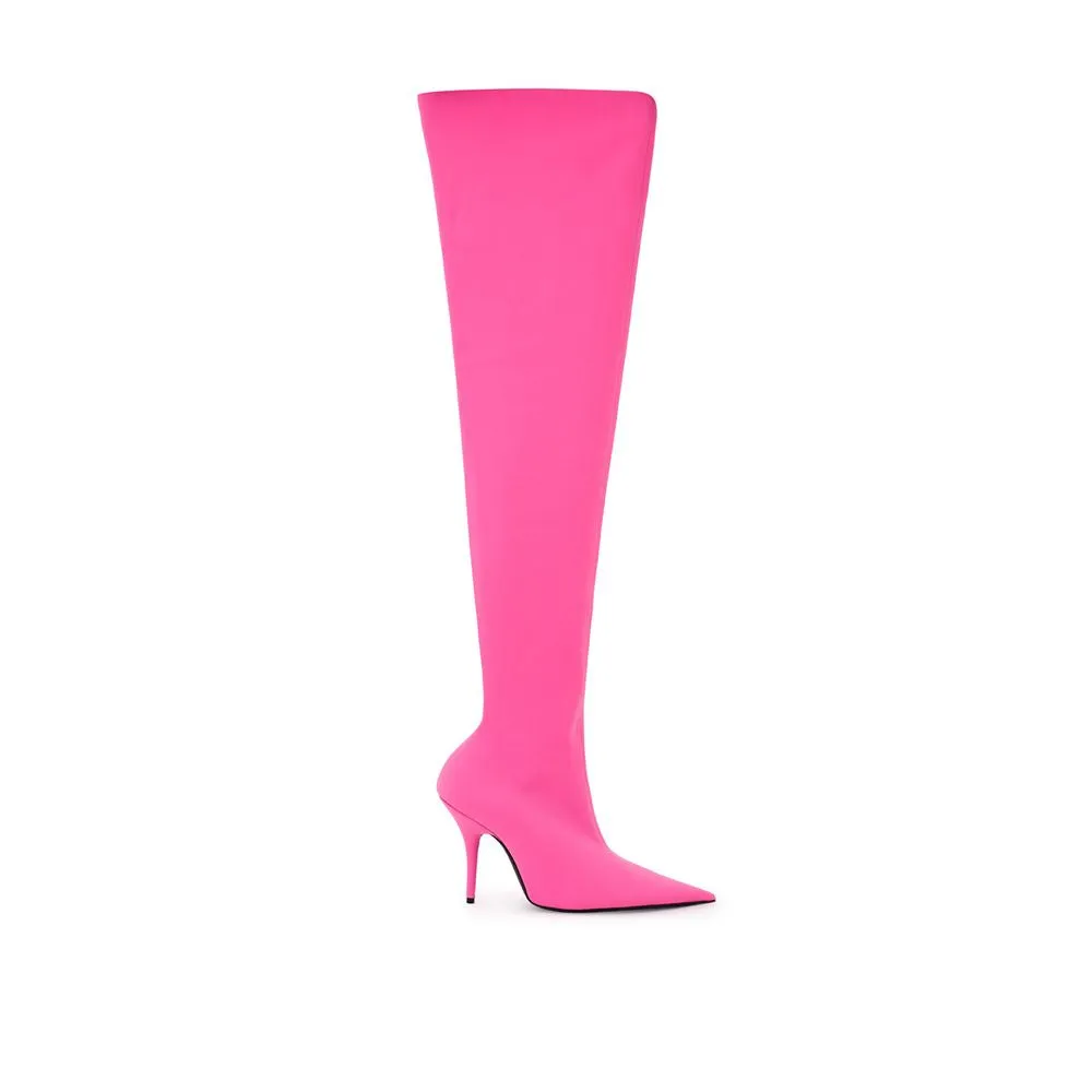 Balenciaga Elegant Pink Polyester Boots for Sophisticated Style