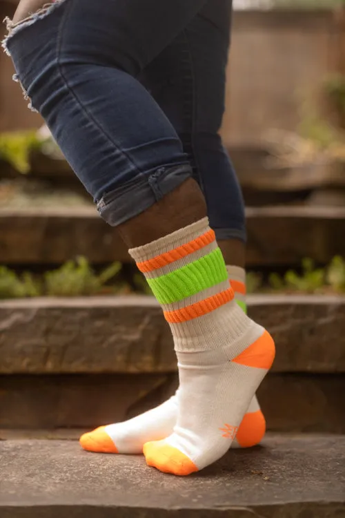 Bobby Orange Retro Gym Crew Socks