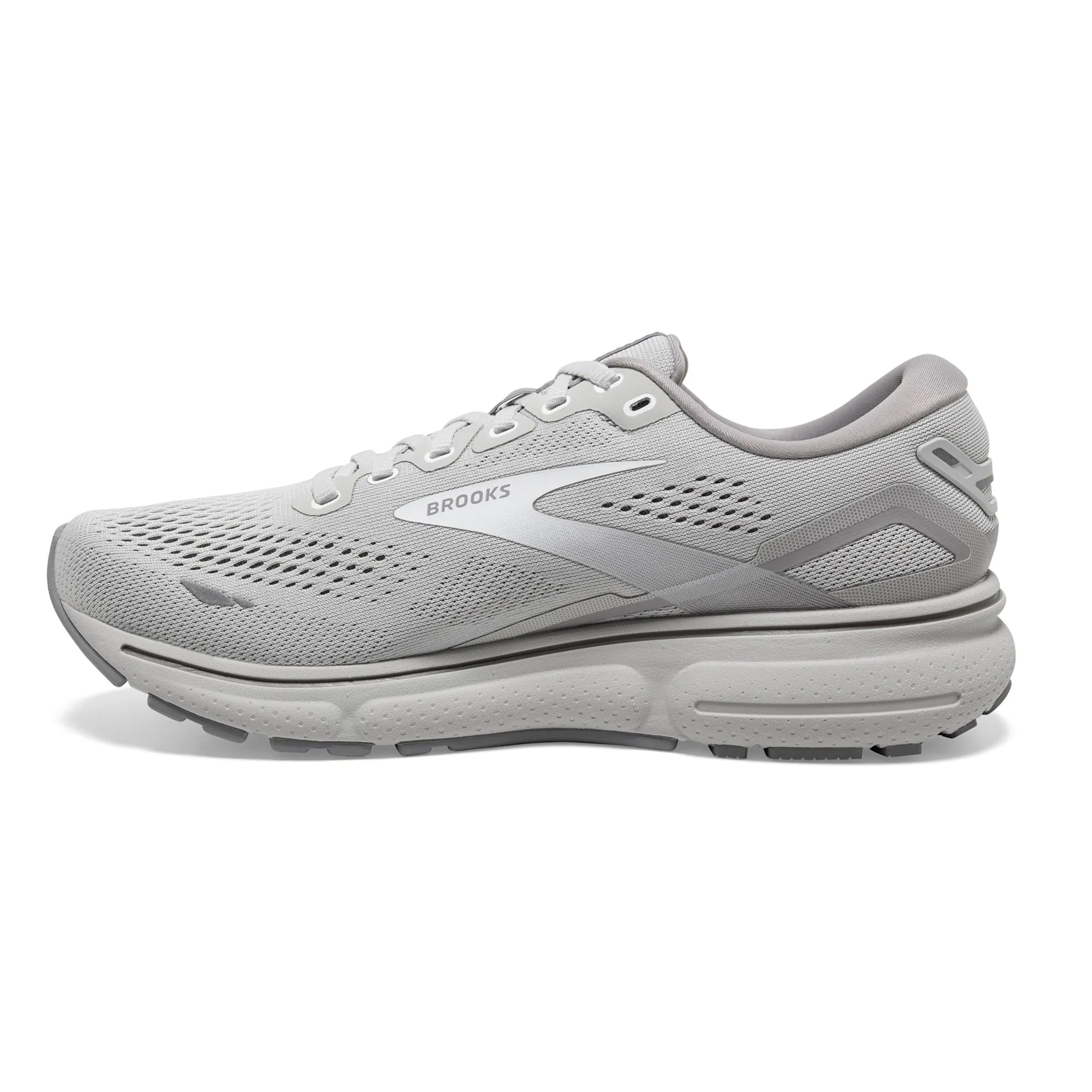 Brooks Women's 120380 112 Ghost 15 Oyster Alloy White Cushion Neutral Running Shoes