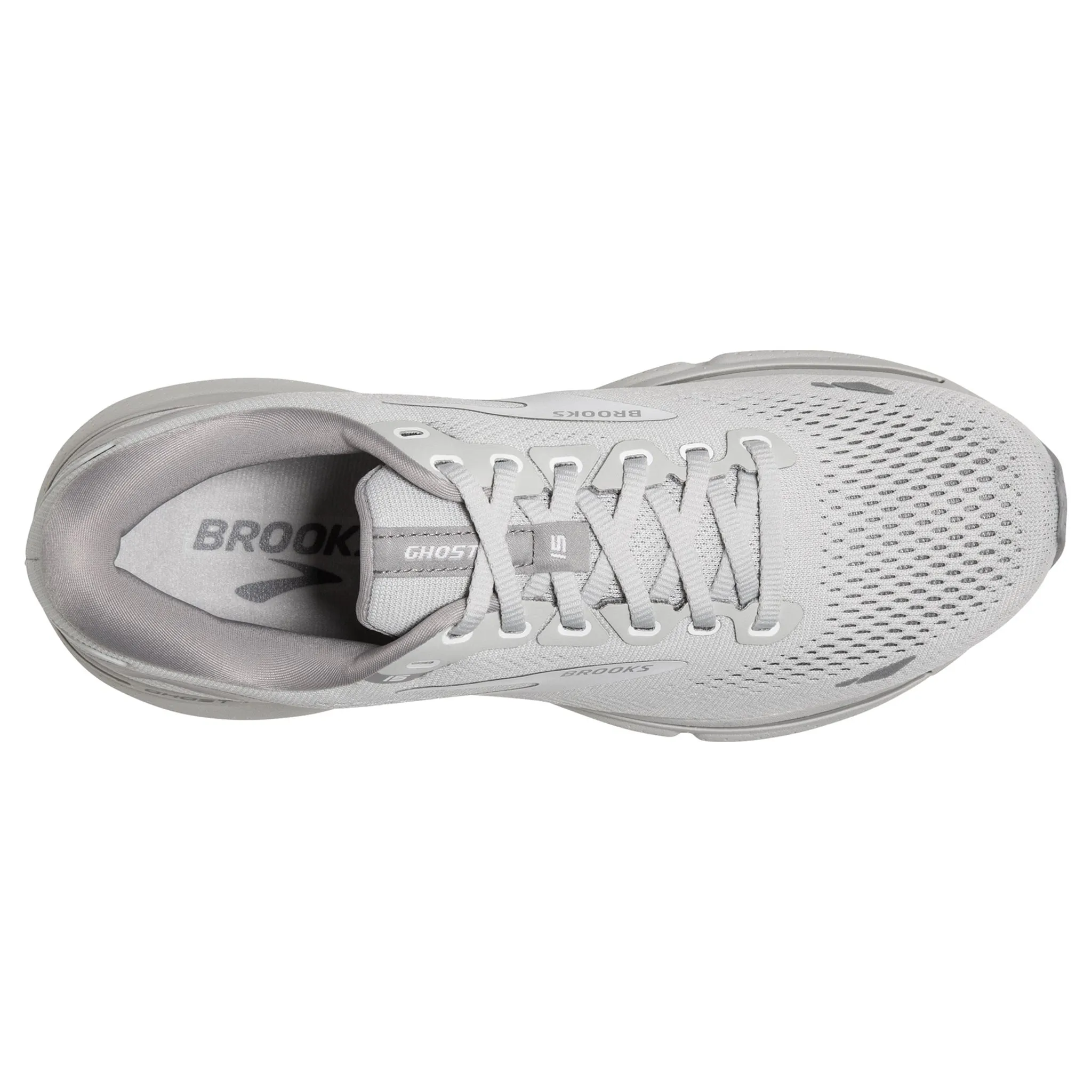 Brooks Women's 120380 112 Ghost 15 Oyster Alloy White Cushion Neutral Running Shoes