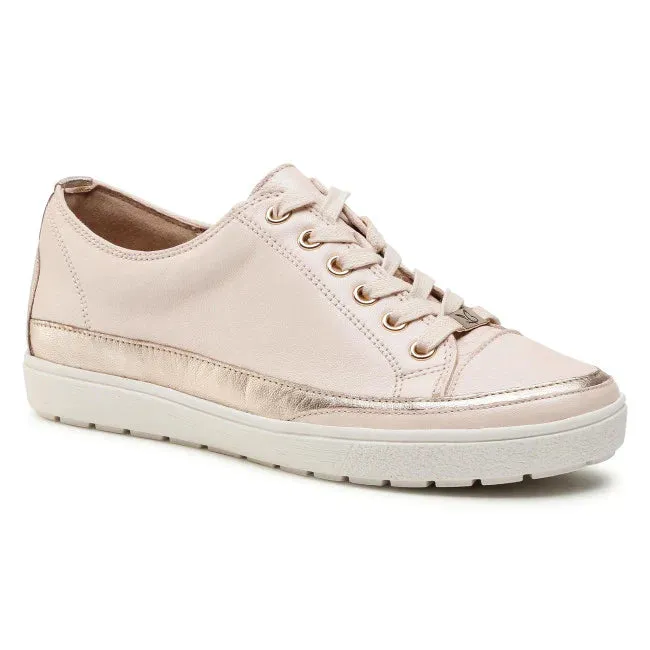 Caprice Cream Perlato leather lace up Trainer Only size 3.5  left