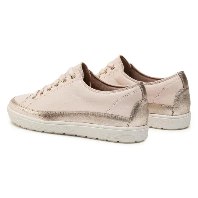 Caprice Cream Perlato leather lace up Trainer Only size 3.5  left