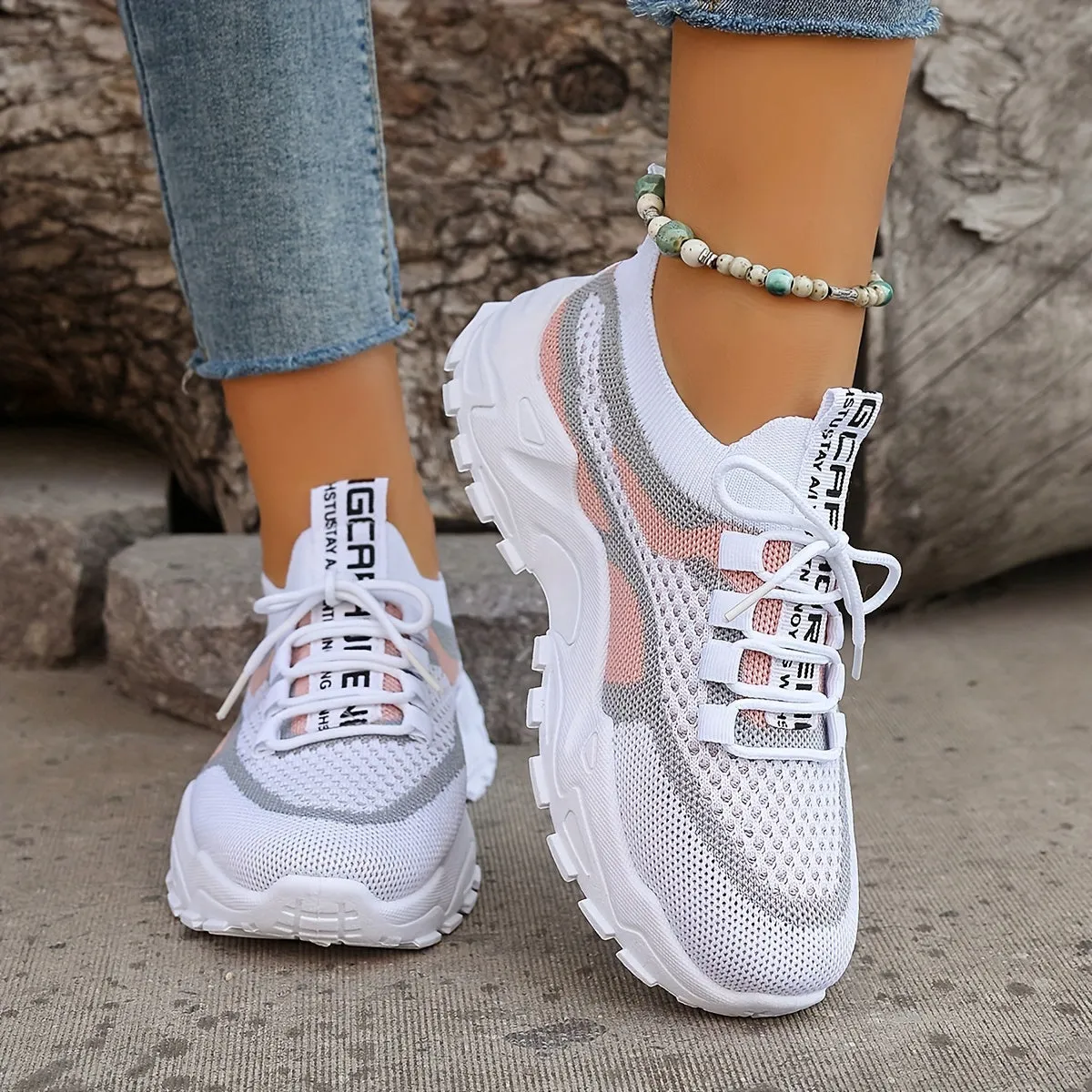 Casual Colorblock Knit Sneakers for Women | Perfect for Casual Days