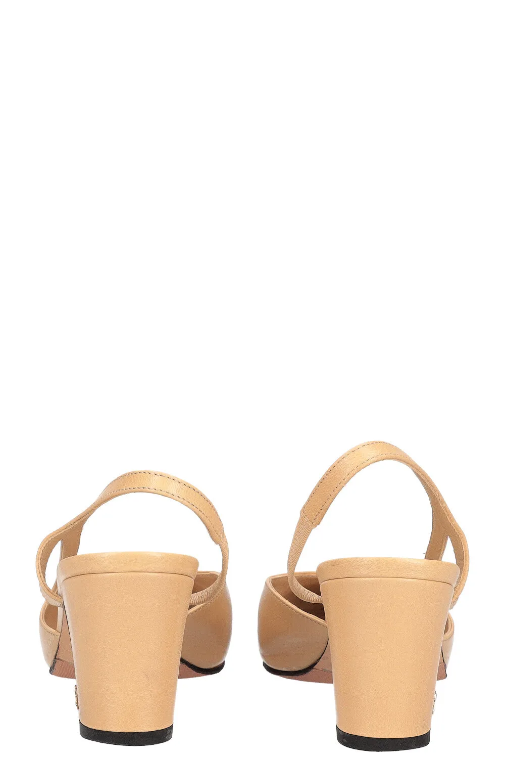 CHANEL Slingback Pumps Beige