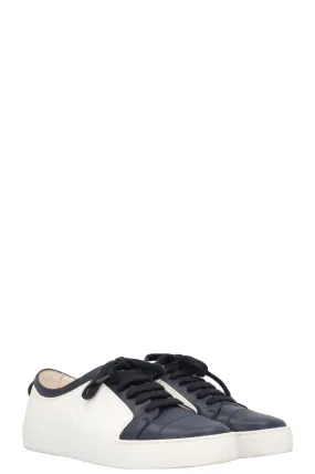 CHANEL Sneakers Rubber Leather Navy White