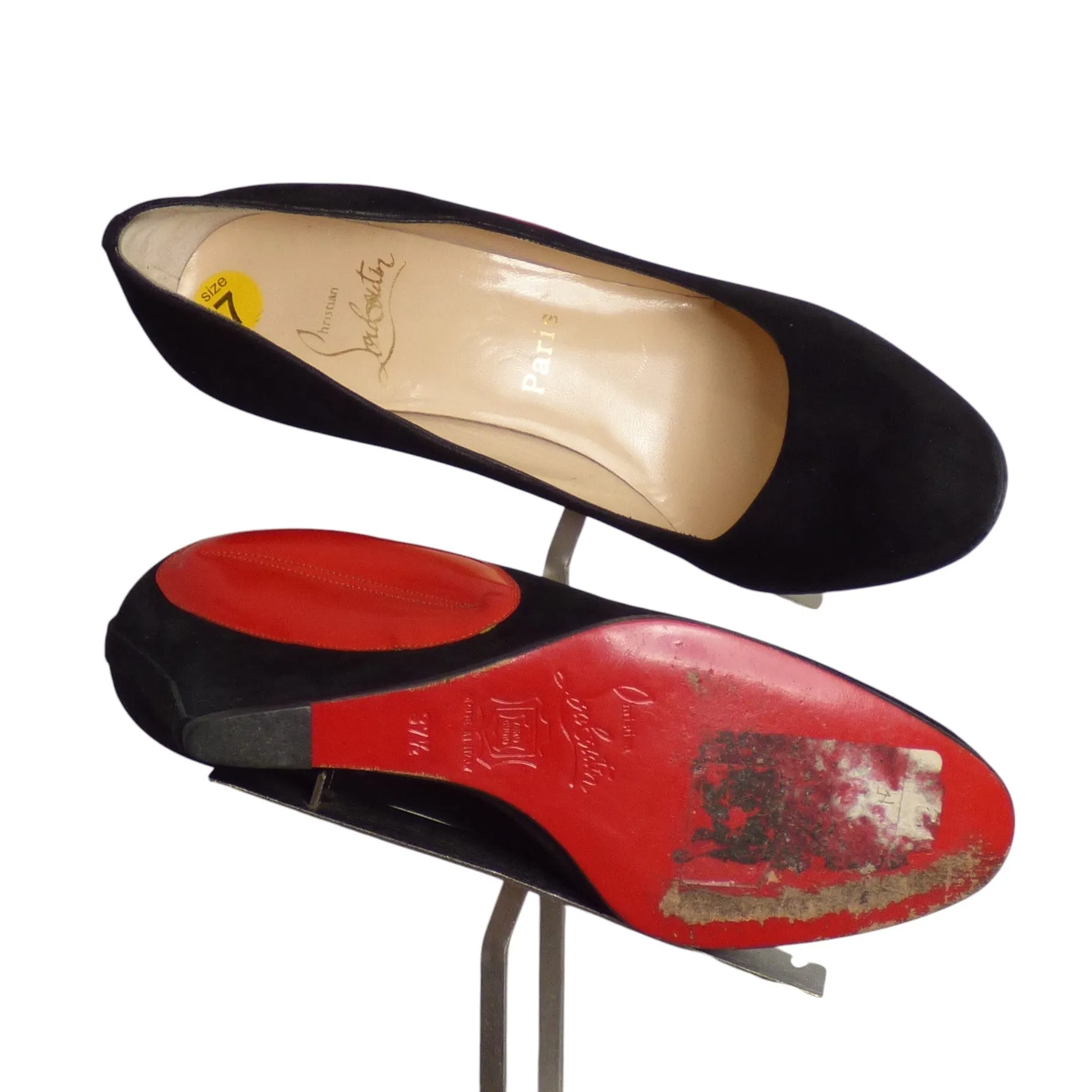 CHRISTIAN LOUBOUTIN- 2012 Kiss Me Lip Patent Leather Wedge, Size 37.5