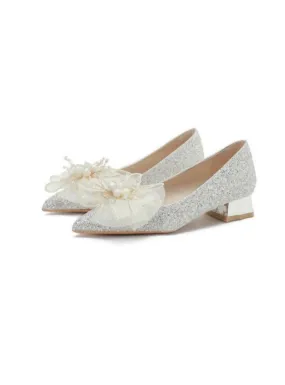 Crystal High-heeled Bow Wedding Shoes