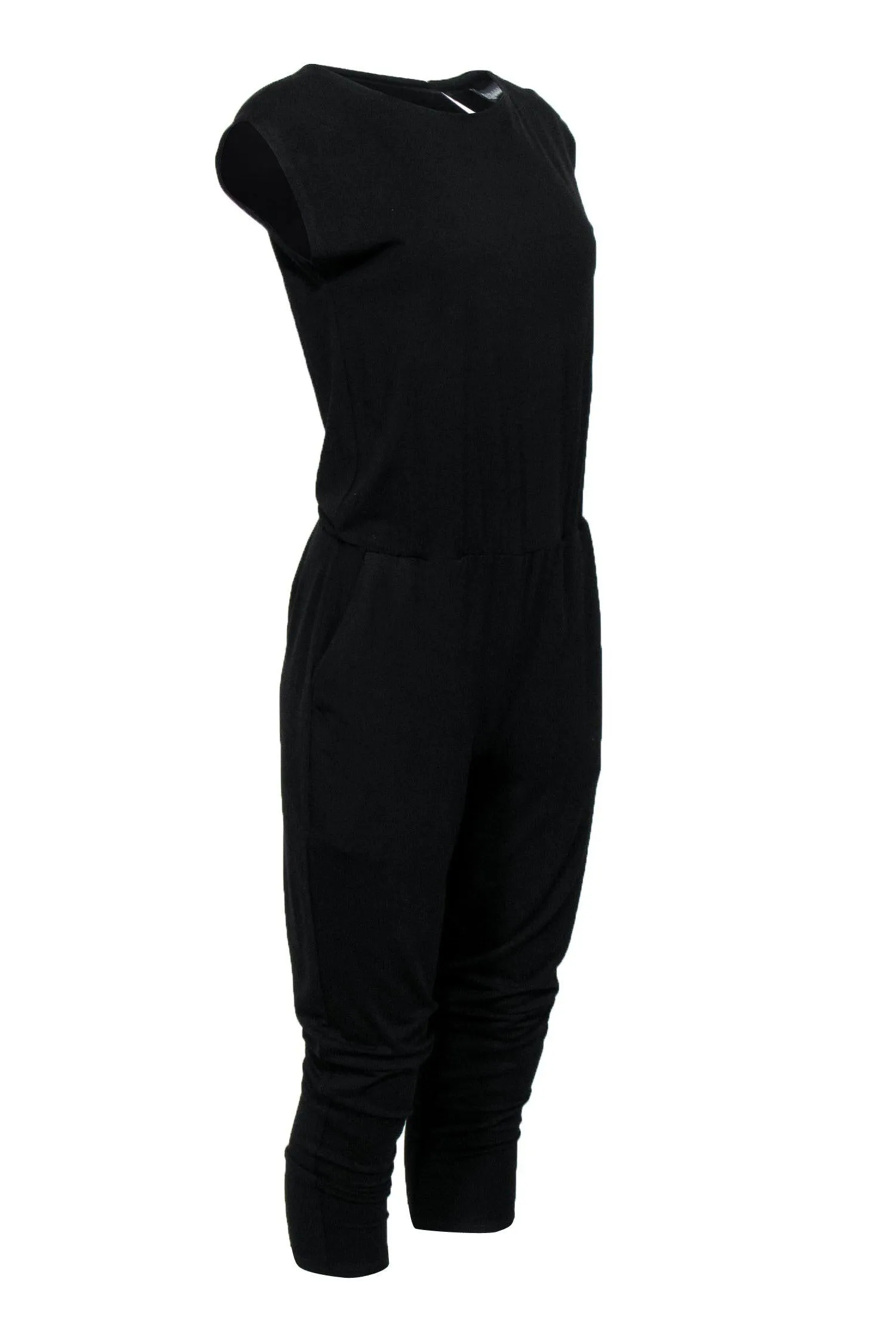 Eileen Fisher - Black Short Sleeve Skinny Jumpsuit Sz XXS