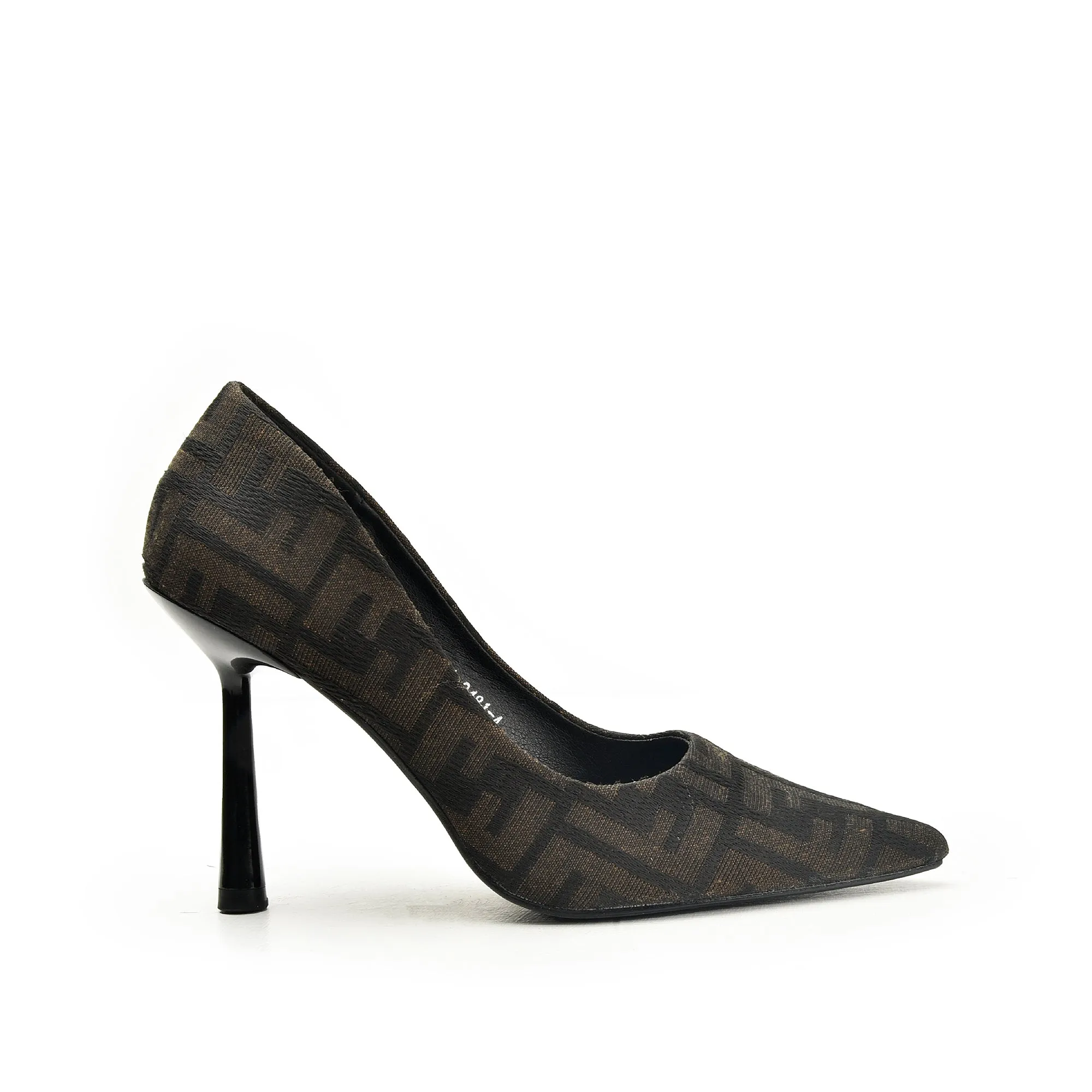 Elegant Black Patterned Stilettos | 443N-B