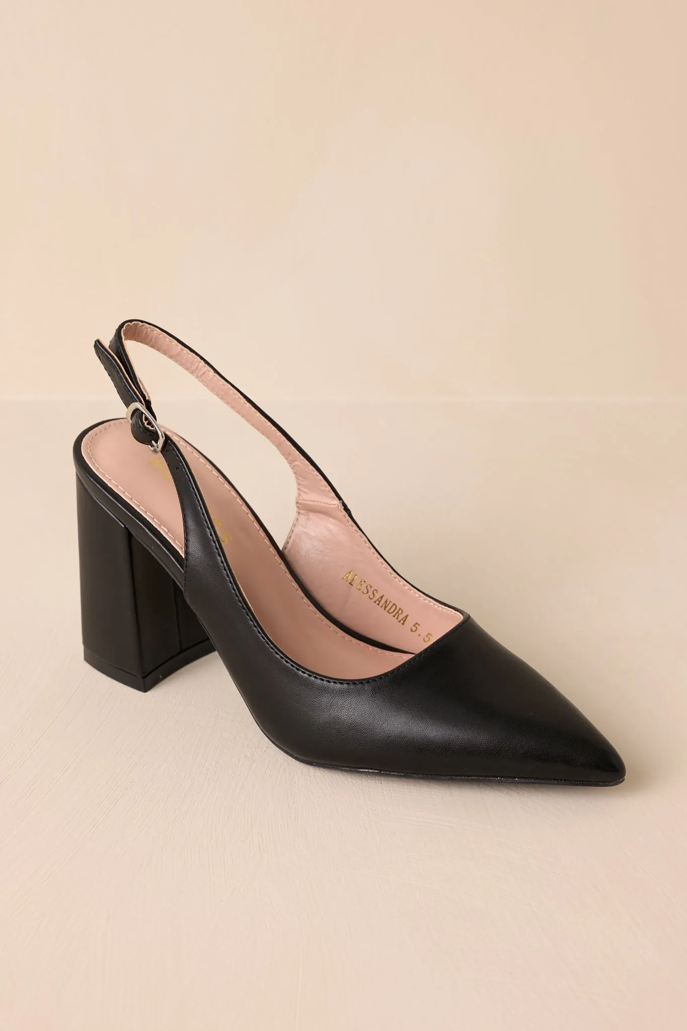 Elegant Elevation Black Slingback Heels