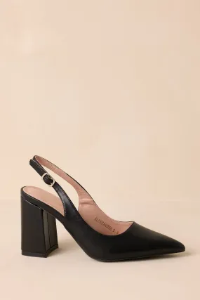 Elegant Elevation Black Slingback Heels