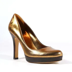 Gucci Women's Designer Shoes Bronze Platform Pumps (GG1535)