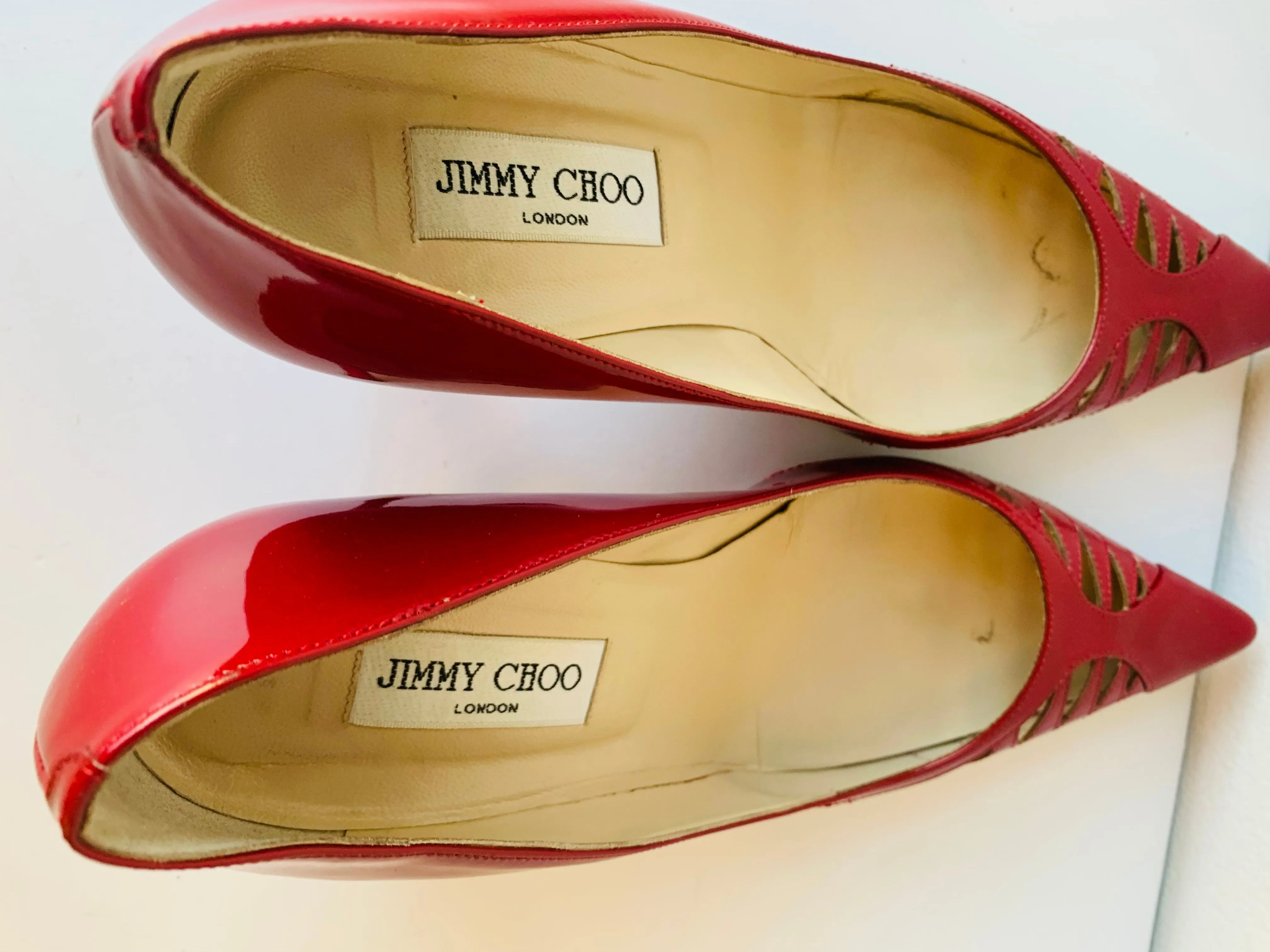 Jimmy Choo Red Patent Leather Pumps Size 40 1/2