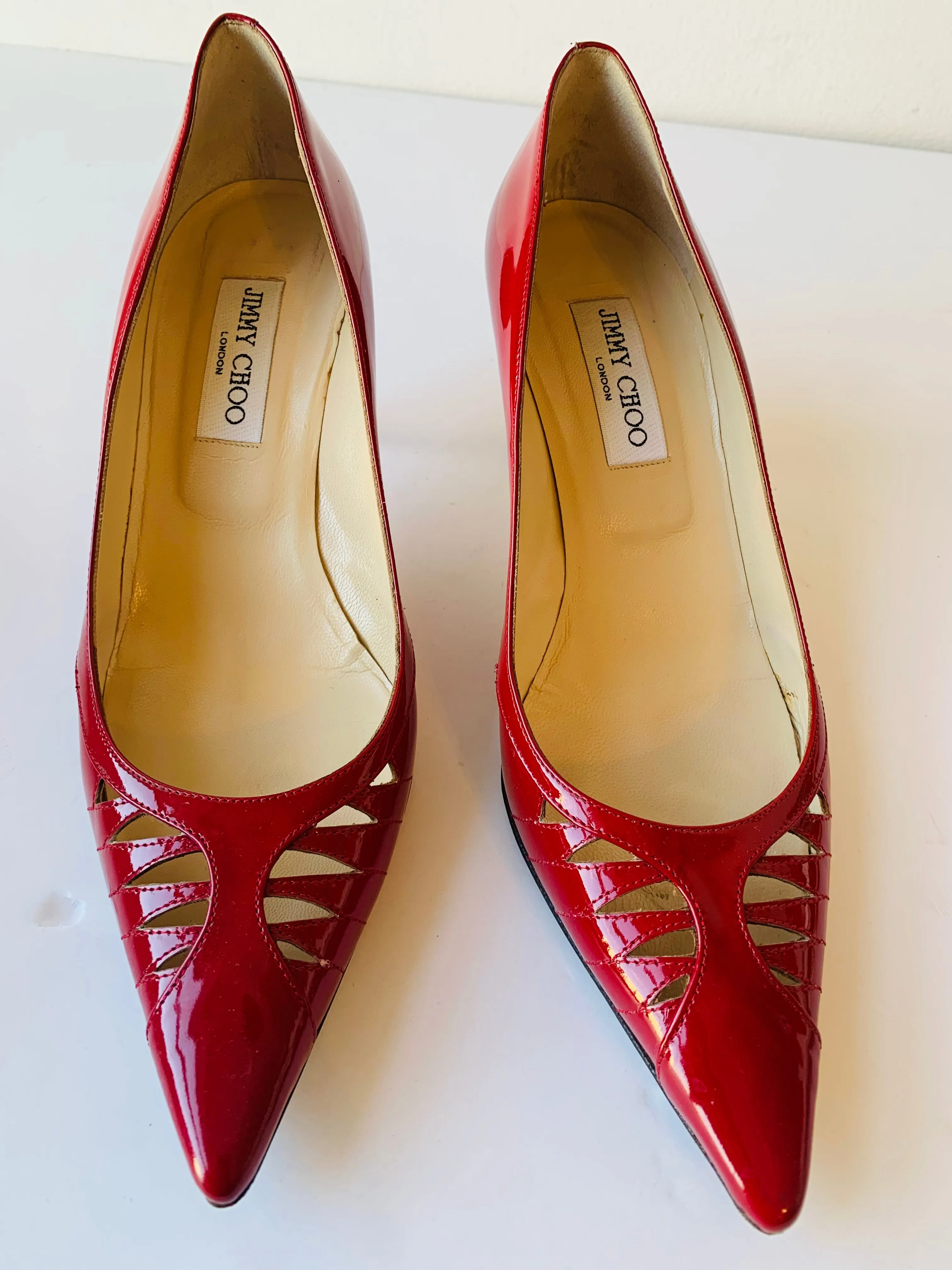 Jimmy Choo Red Patent Leather Pumps Size 40 1/2