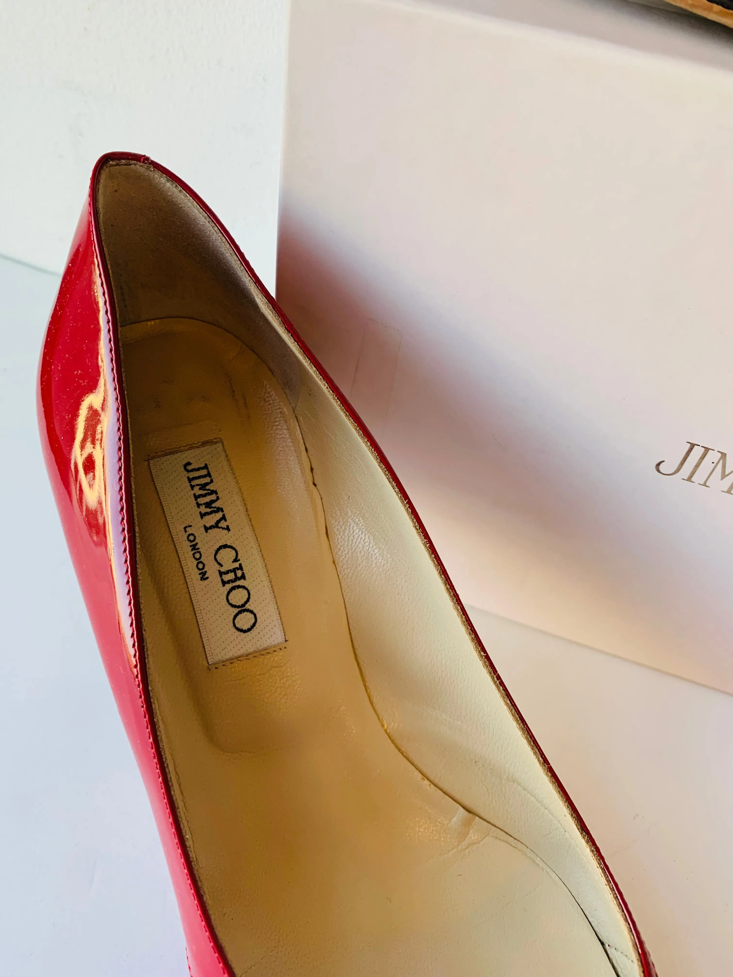 Jimmy Choo Red Patent Leather Pumps Size 40 1/2