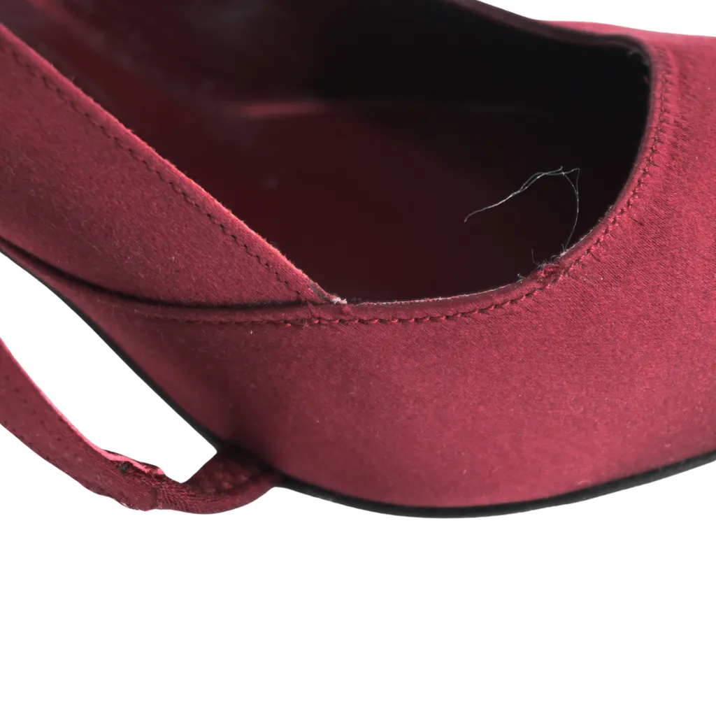 Mary Raspberry Satin Pumps