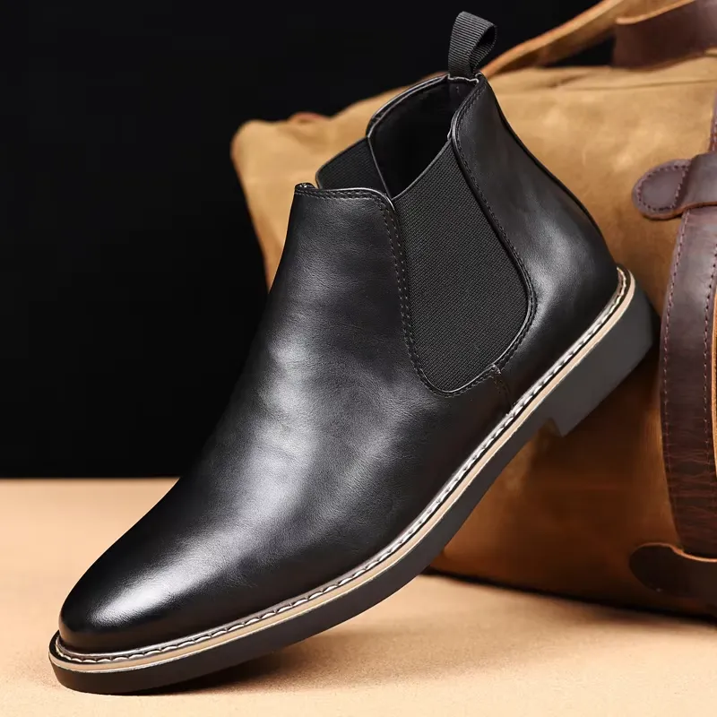 Men's Classic Glossy Chelsea Boots | Ideal for All Seasons