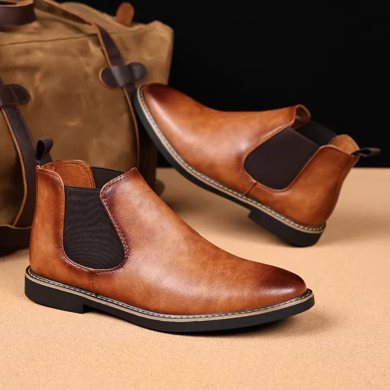 Men's Classic Glossy Chelsea Boots | Ideal for All Seasons