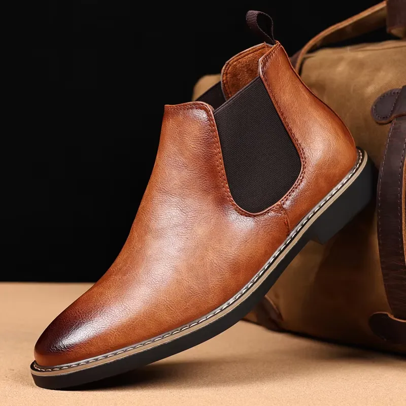 Men's Classic Glossy Chelsea Boots | Ideal for All Seasons