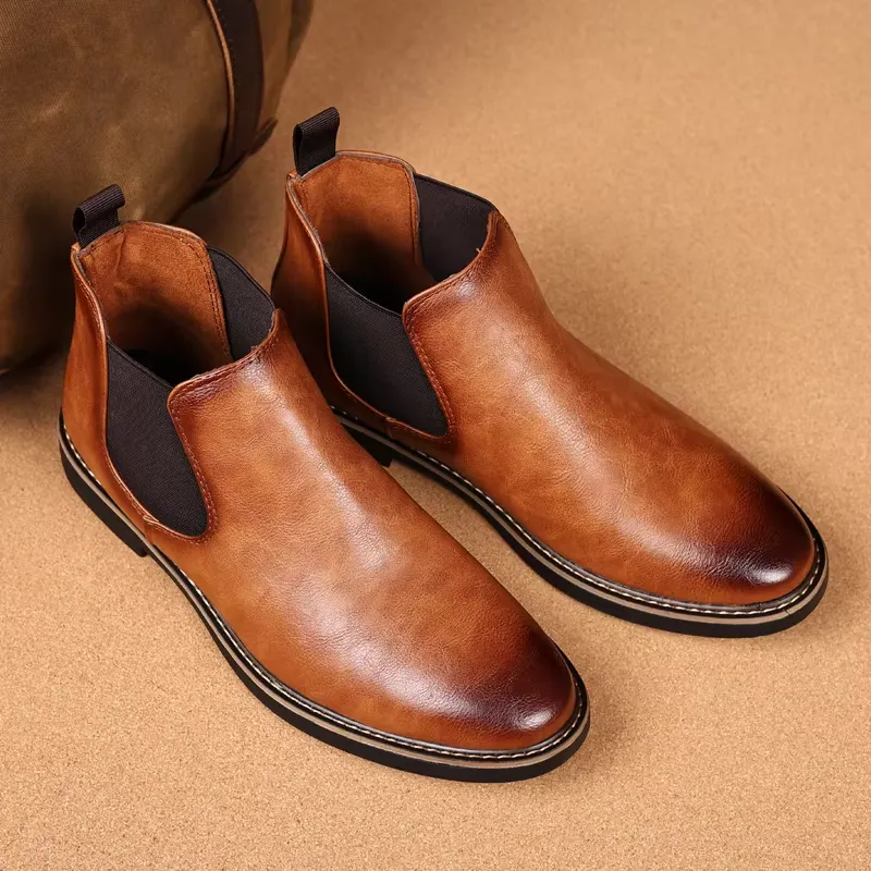 Men's Classic Glossy Chelsea Boots | Ideal for All Seasons