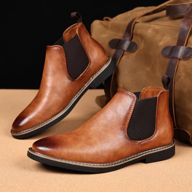 Men's Classic Glossy Chelsea Boots | Ideal for All Seasons