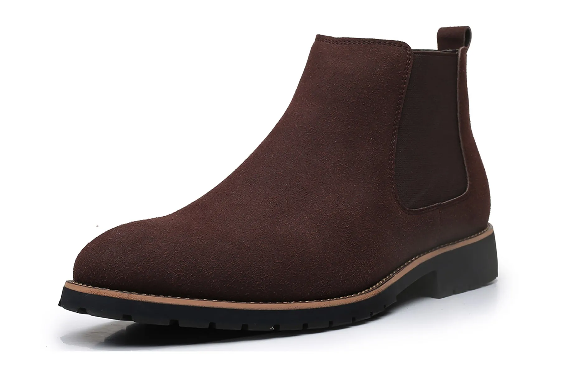 Men's Suede Chelsea Boots 1 Inch Heel