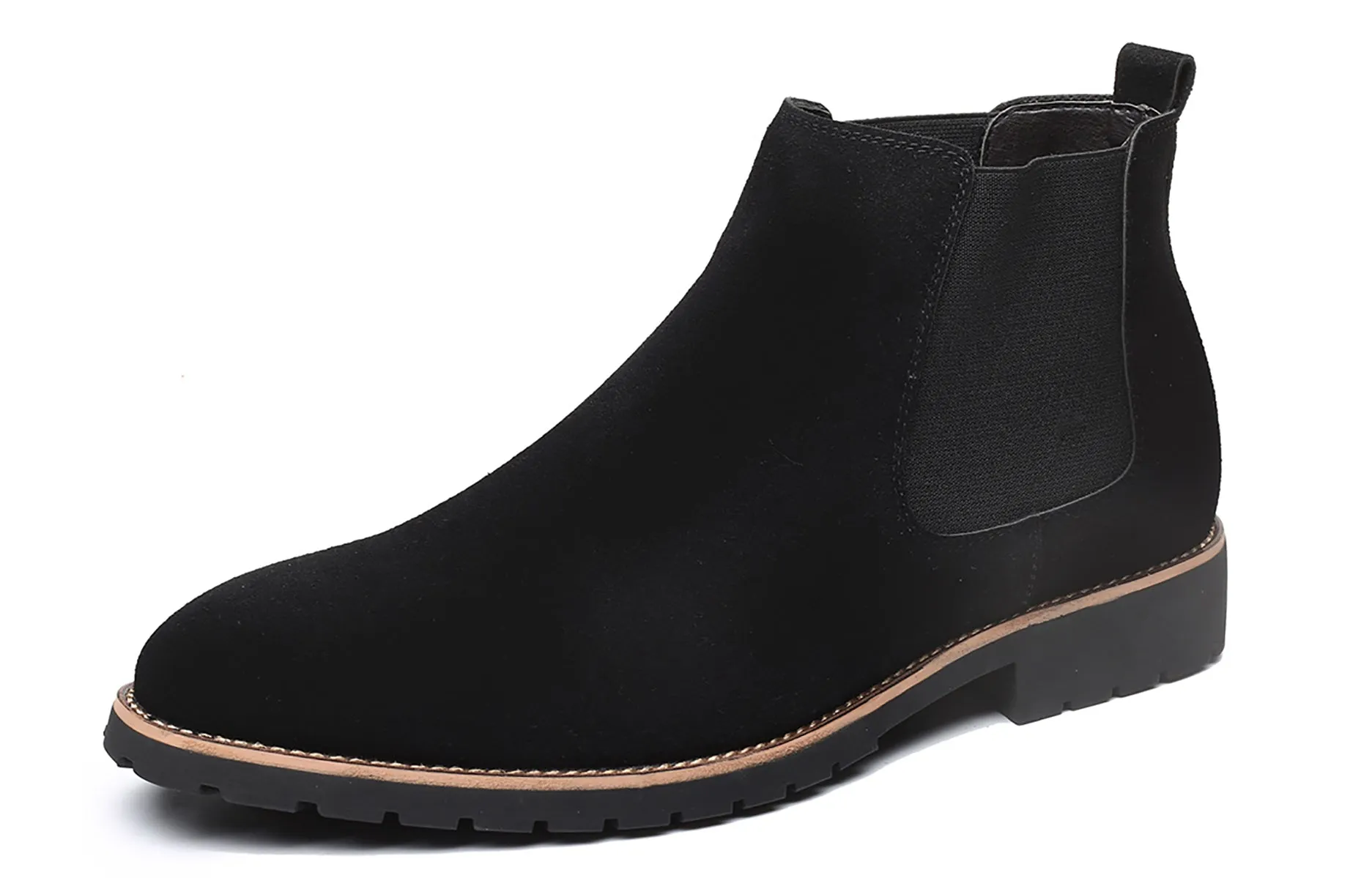 Men's Suede Chelsea Boots 1 Inch Heel