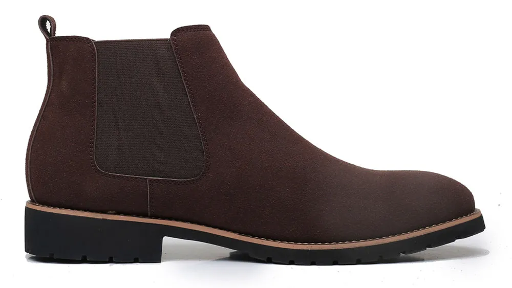 Men's Suede Chelsea Boots 1 Inch Heel