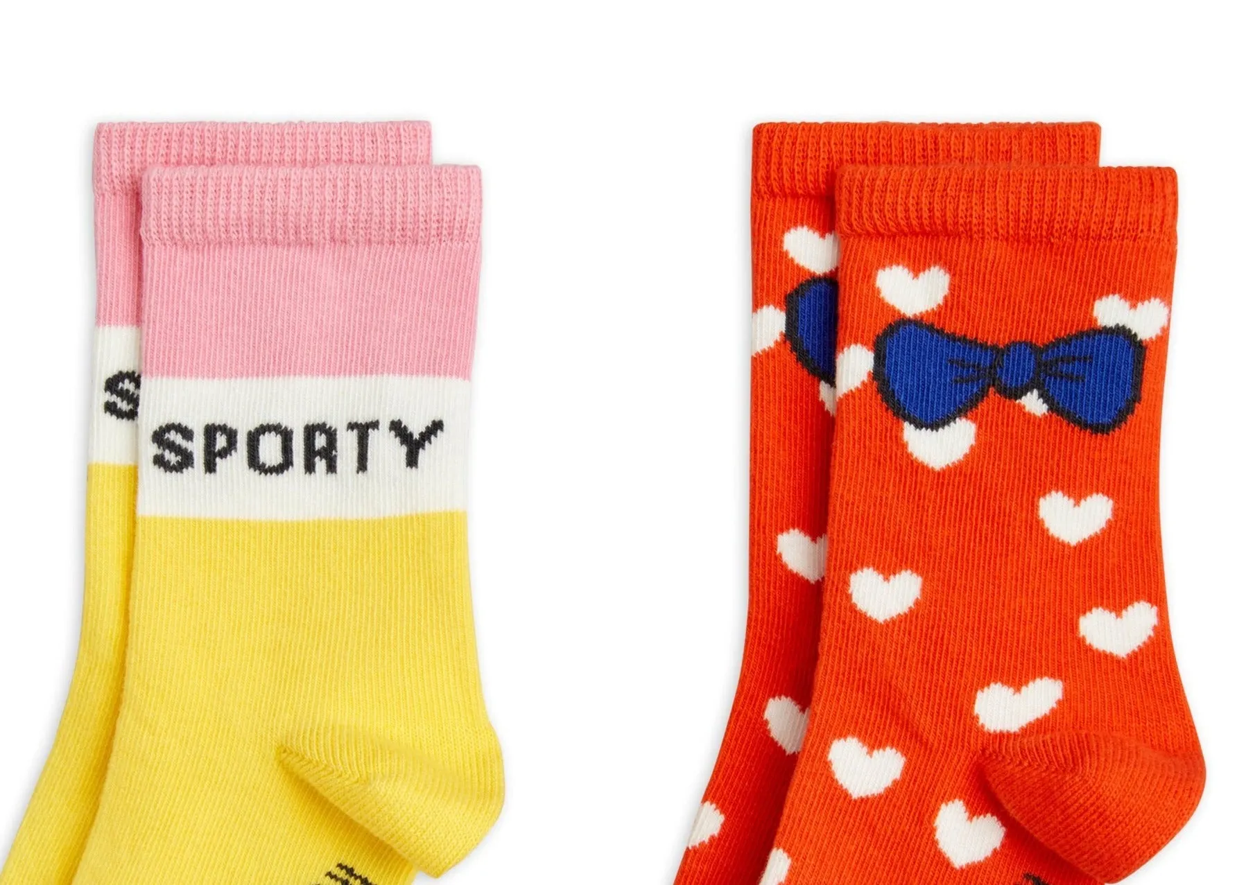 Mini Rodini 'Sporty' 2-pack Socks | red/yellow