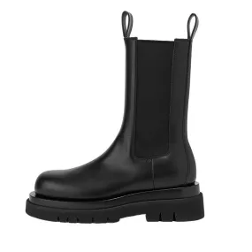 MONA BOTTAZA MEZIZO LEATHER CHELSEA BOOTS IN BLACK