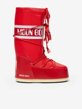 Moon Boot Girls Icon Boots in Red