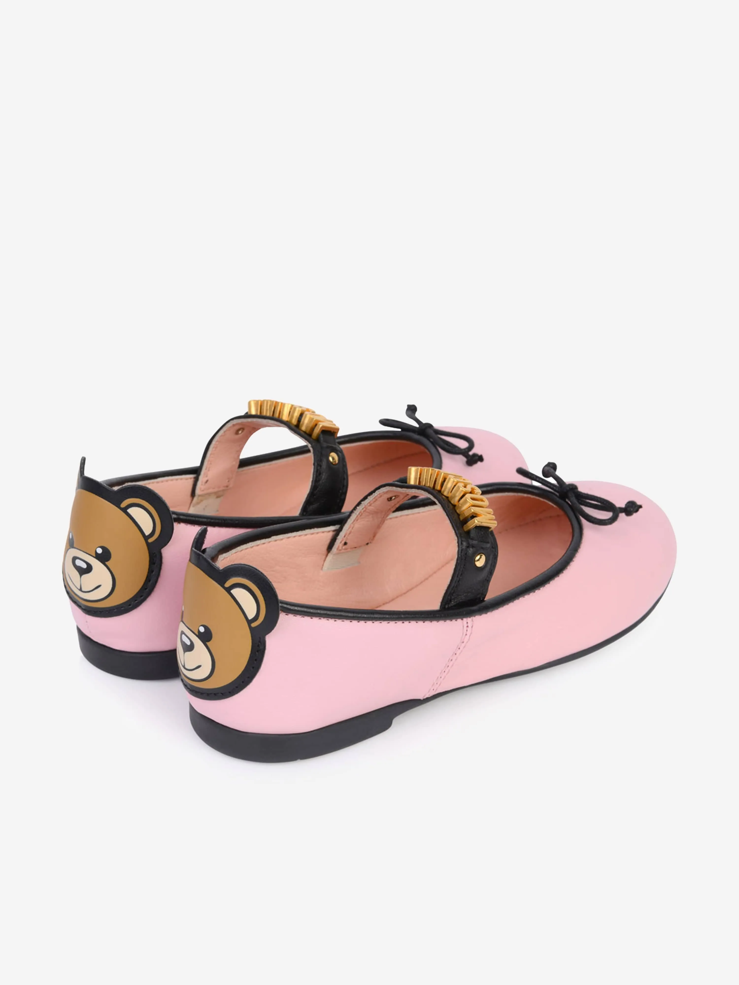 Moschino Girls Shoes - Leather Logo Teddy Pumps