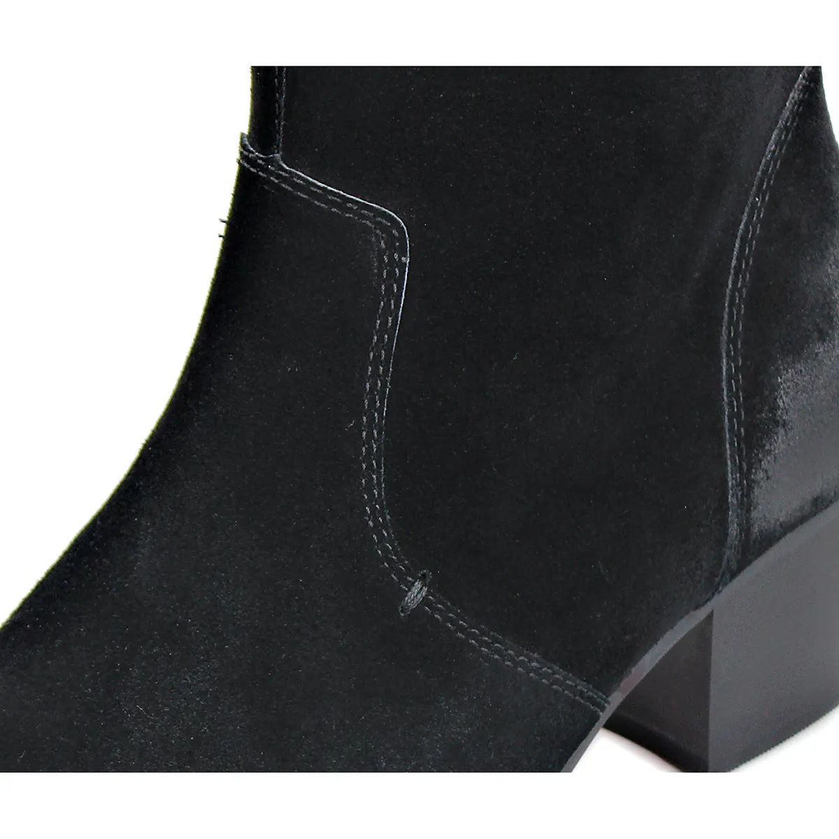 OSSTONE Suede High Heel Chelsea Boots For Men JY002-BLACKSUEDE