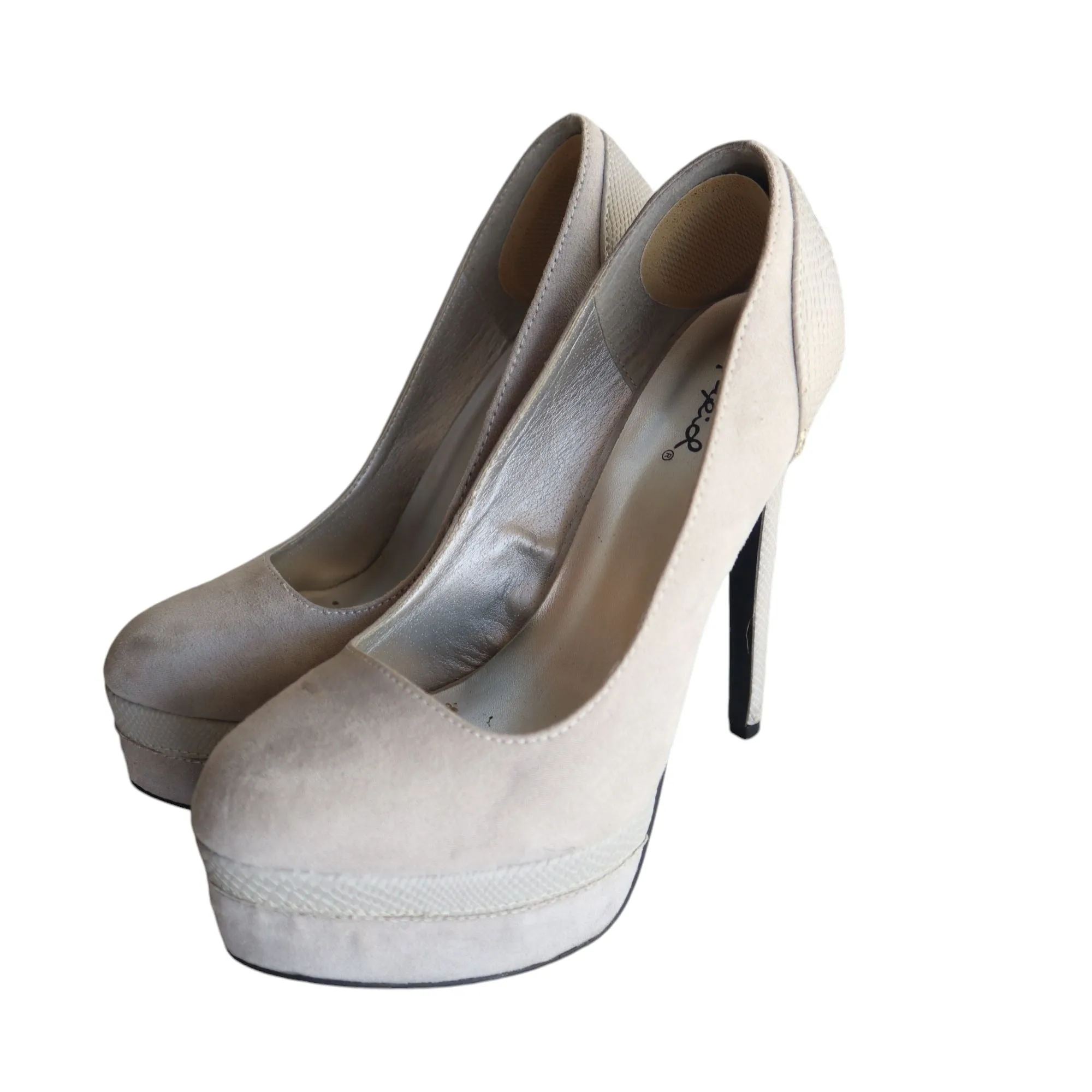 Qupid Beige Platform High Heel Pumps Womens Size 7