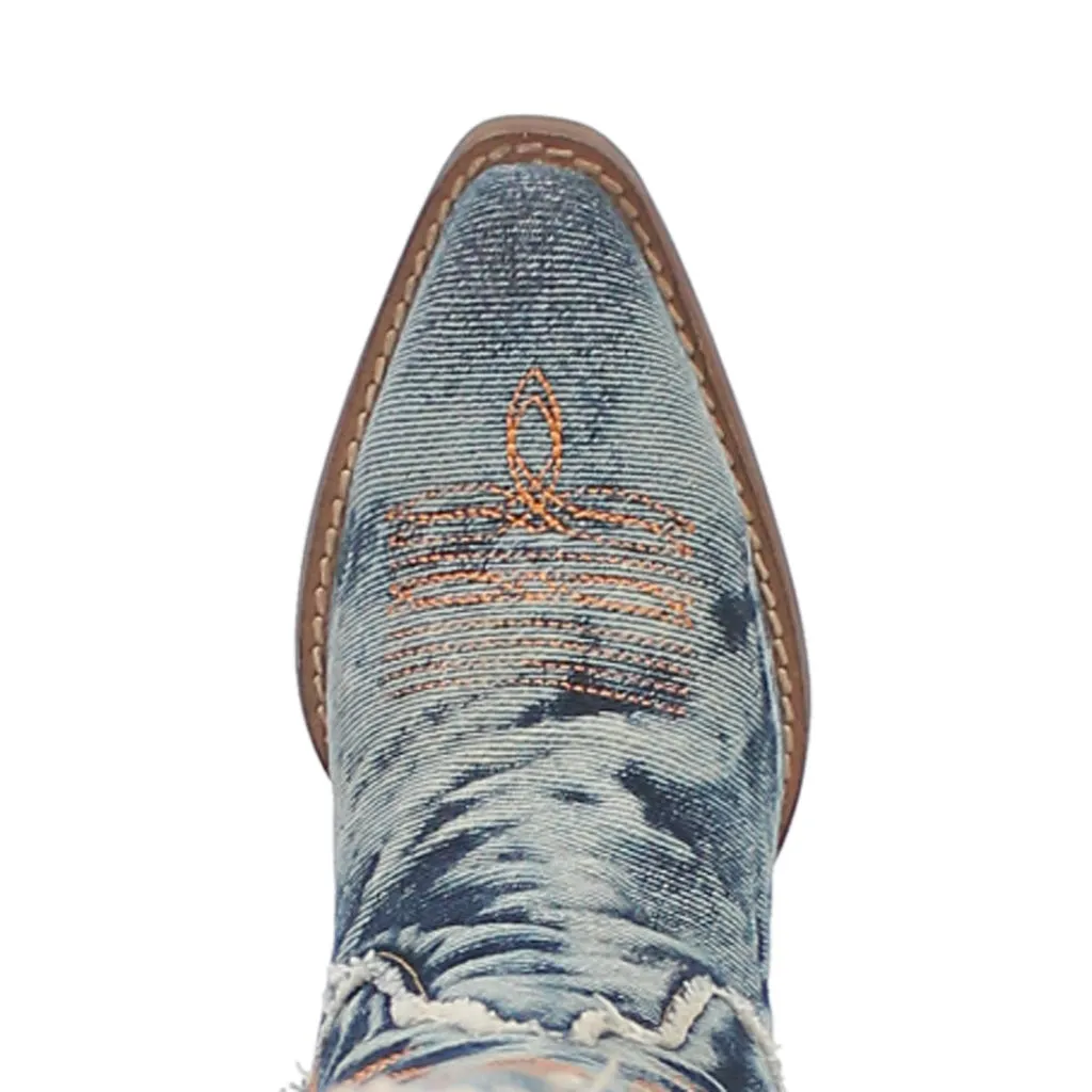 Texas Tornado Blue Denim Boots by Dingo