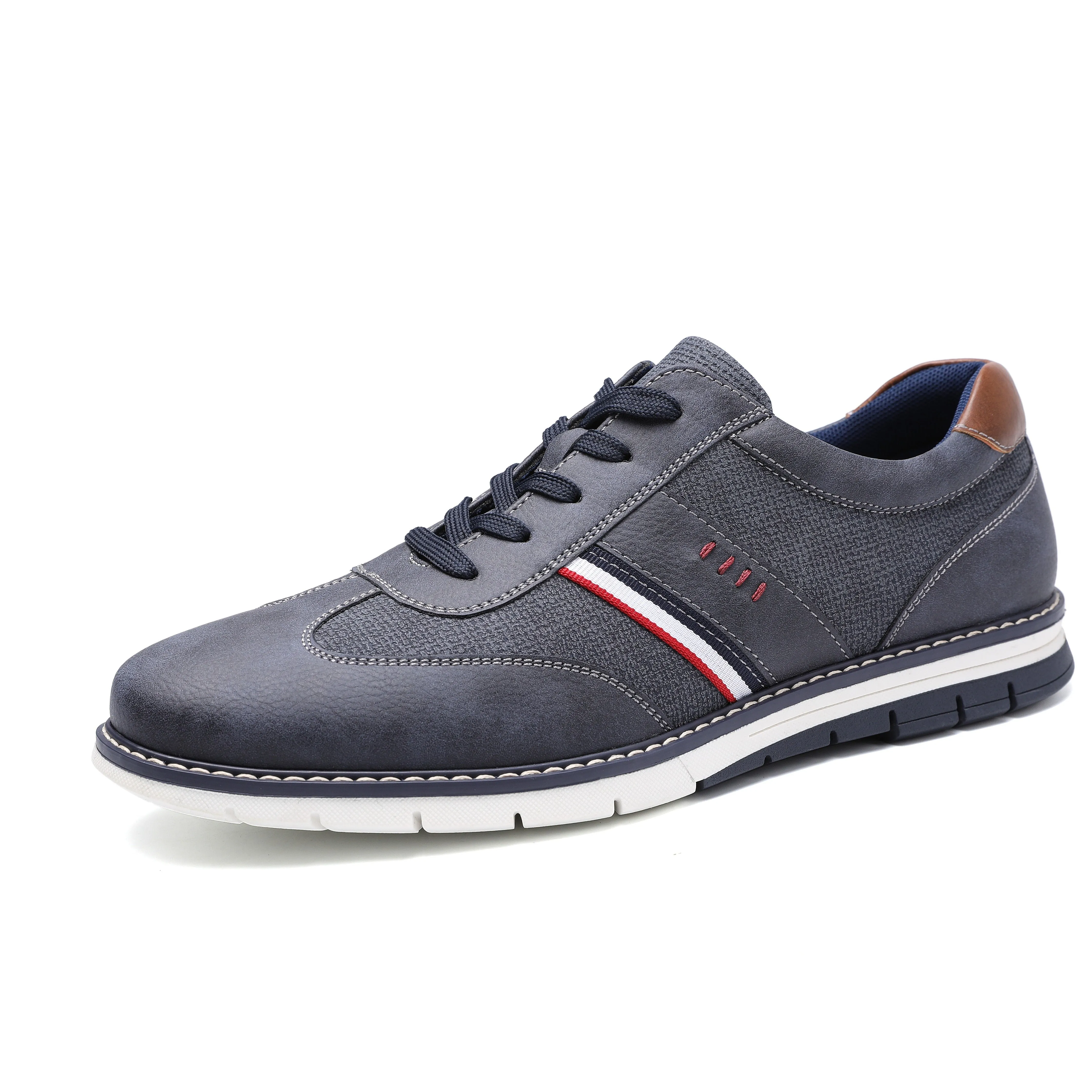 West Louis™ Designer Leather Casual Lace-Up Sneakers