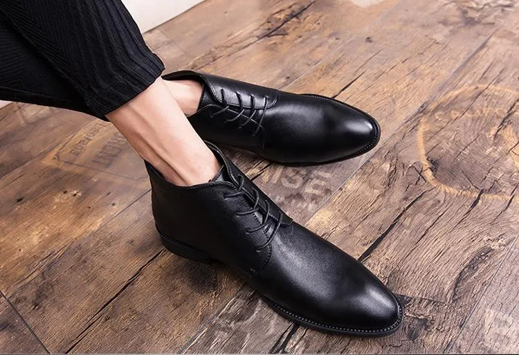 West Louis™ Elegant Business Toe Leather Boots