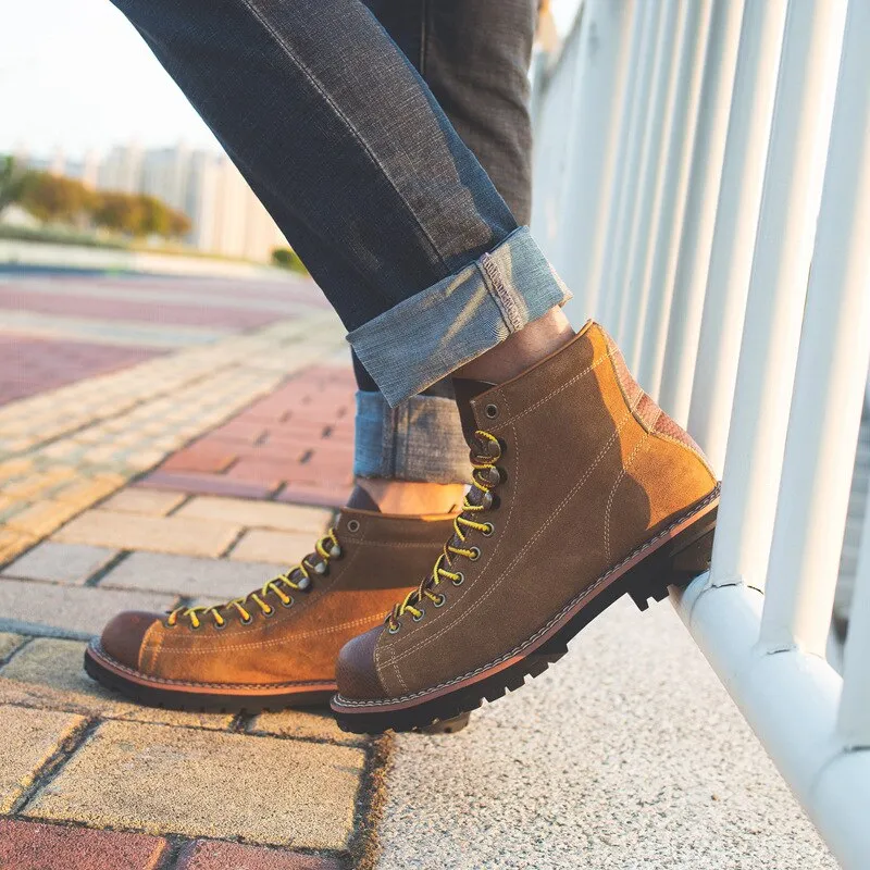 West Louis™ Martin Vintage Cowhide Casual Ankle Boots